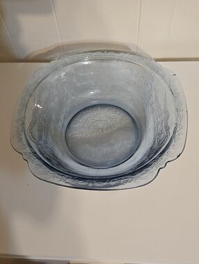 Vintage Indiana Glass Recollection Blue Serving Bowl